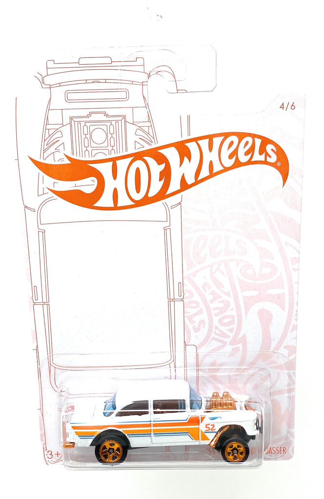 Hot Wheels '55 Chevy Belair Gasser from 2019 Pearl and Chrome Collection 4/6