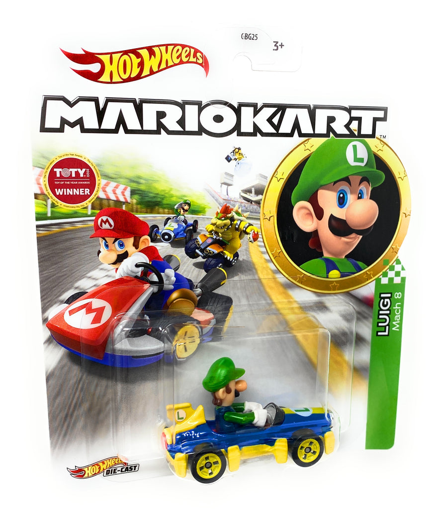 Hot Wheels Luigi, Mach 8 from the 2018 MarioKart set