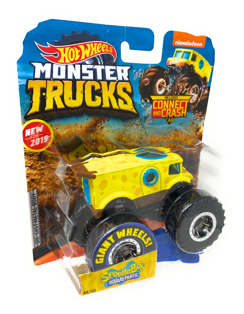Hot Wheels Monster Trucks Spongebob Squarepants, Giant wheels, including connect and crash car
