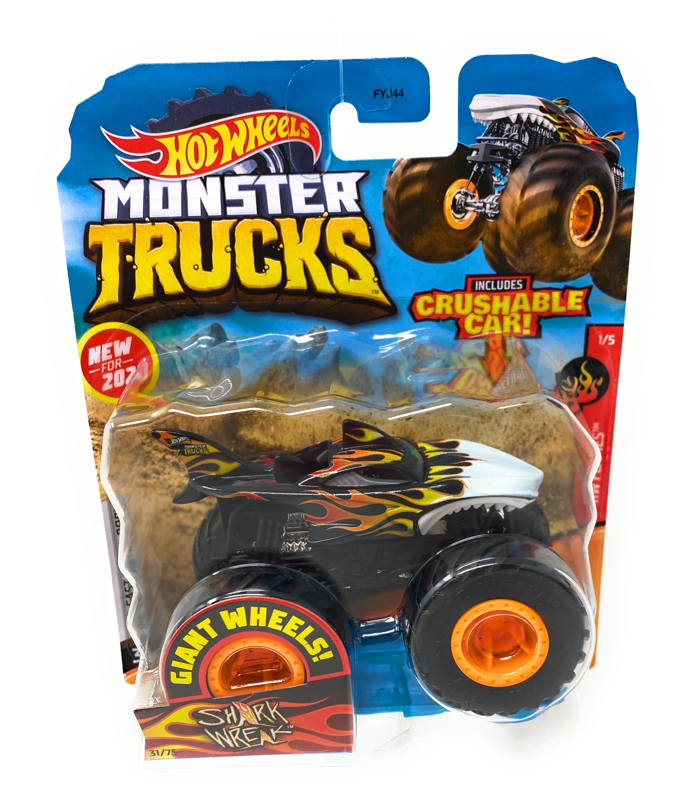 Hot Wheels Monster Trucks Oversized Shark Wreak Diecast Car