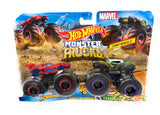 Hot Wheels Monster Trucks 2 Pack Spider-Man vs Venomized Hulk Demolition Doubles,Giant Wheels