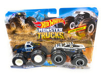 Hot Wheels Monster truck 2 Pack police vs. Hooligan Demolition Doubles Giant Wheels